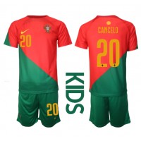 Fotballdrakt Barn Portugal Joao Cancelo #20 Hjemmedraktsett VM 2022 Kortermet (+ Korte bukser)